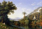 Jacob Philipp Hackert Landscape with Motifs of the English Garden in Caserta oil painting reproduction